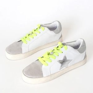 Madden Girl Linlee Star Leather Suede Sneakers